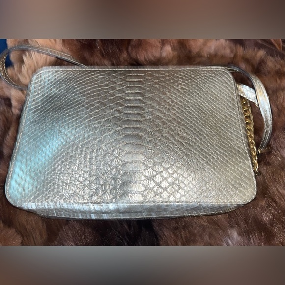 Micheal Micheal Kors Jet Set Metallic  Silver Crossbody Embossed Leather NWT - Picture 4 of 4